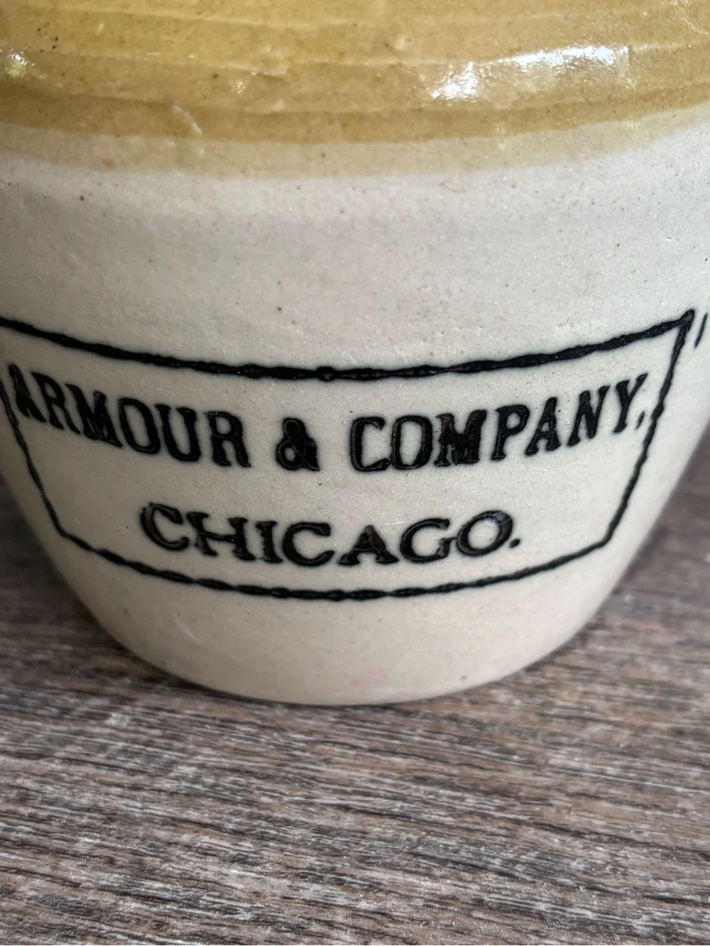 Armour & Company Chicago Stoneware Jar — Mustard & Cream